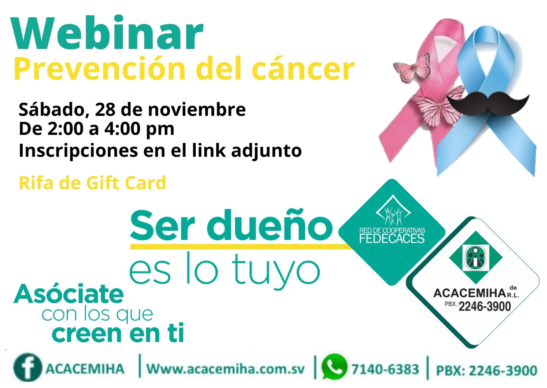 Prevención del Cáncer Ha sido invitado a una reunión de Zoom. Cuándo: 28 Nov 2020 02:00 PM El Salvador Regístrese con antelación para esta reunión: https://cutt.ly/XhwWW0K Después del registro, recibirá un correo electrónico de confirmación con información sobre cómo unirse a la reunión.